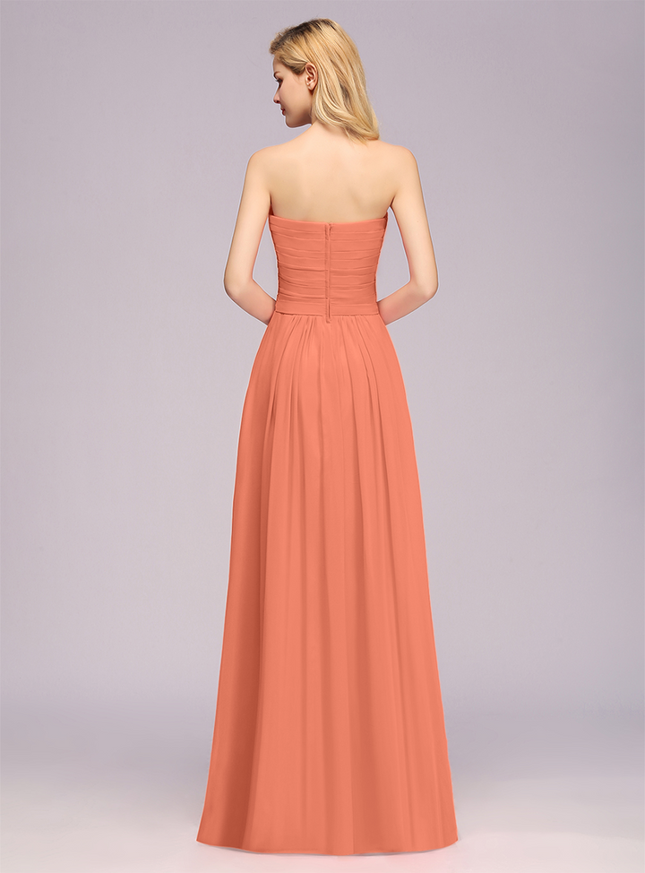 A-Line Sweetheart Sleeveless Floor-Length Dress-koscy