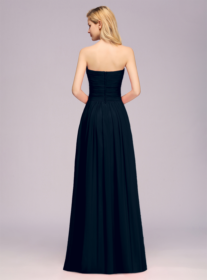 A-Line Sweetheart Sleeveless Floor-Length Dress-koscy