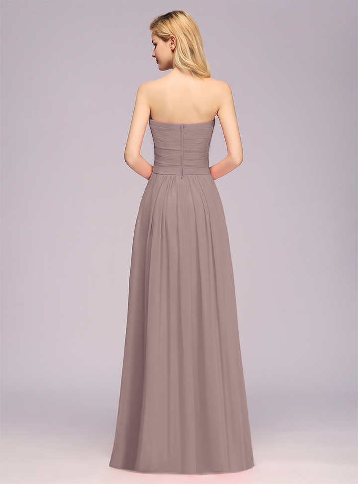 A-Line Sweetheart Sleeveless Floor-Length Dress-koscy