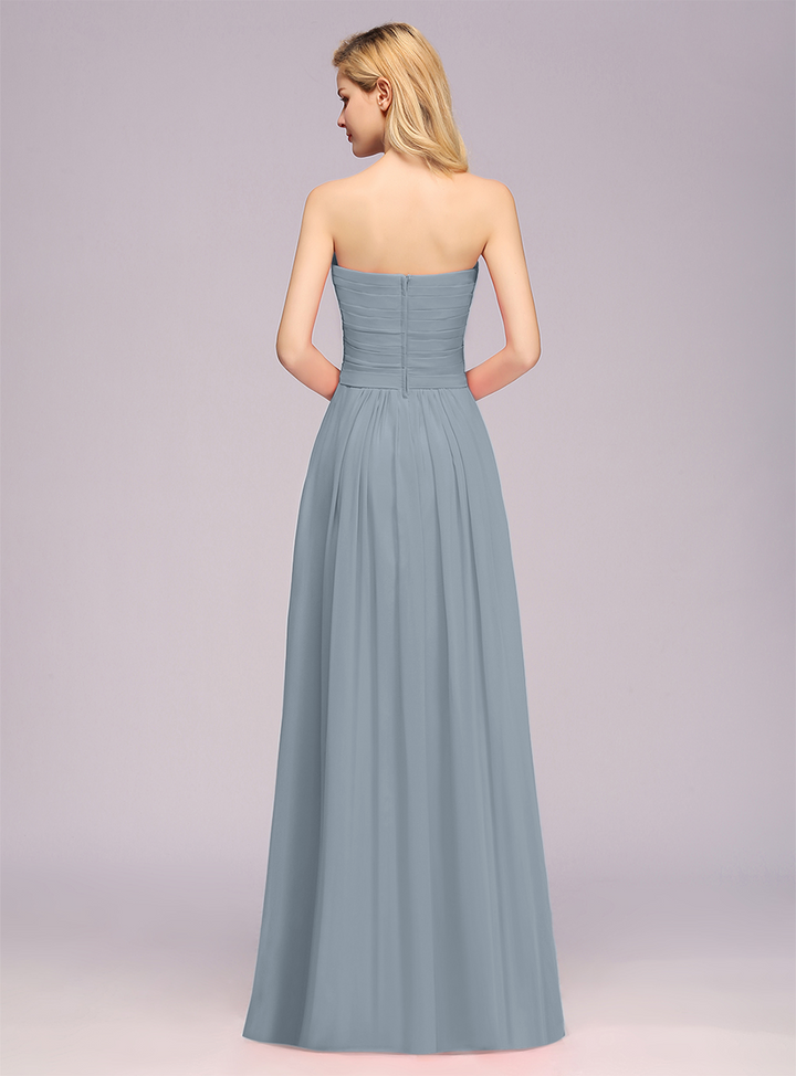 A-Line Sweetheart Sleeveless Floor-Length Dress-koscy