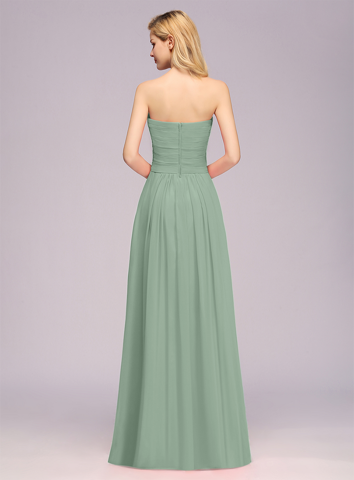 A-Line Sweetheart Sleeveless Floor-Length Dress-koscy