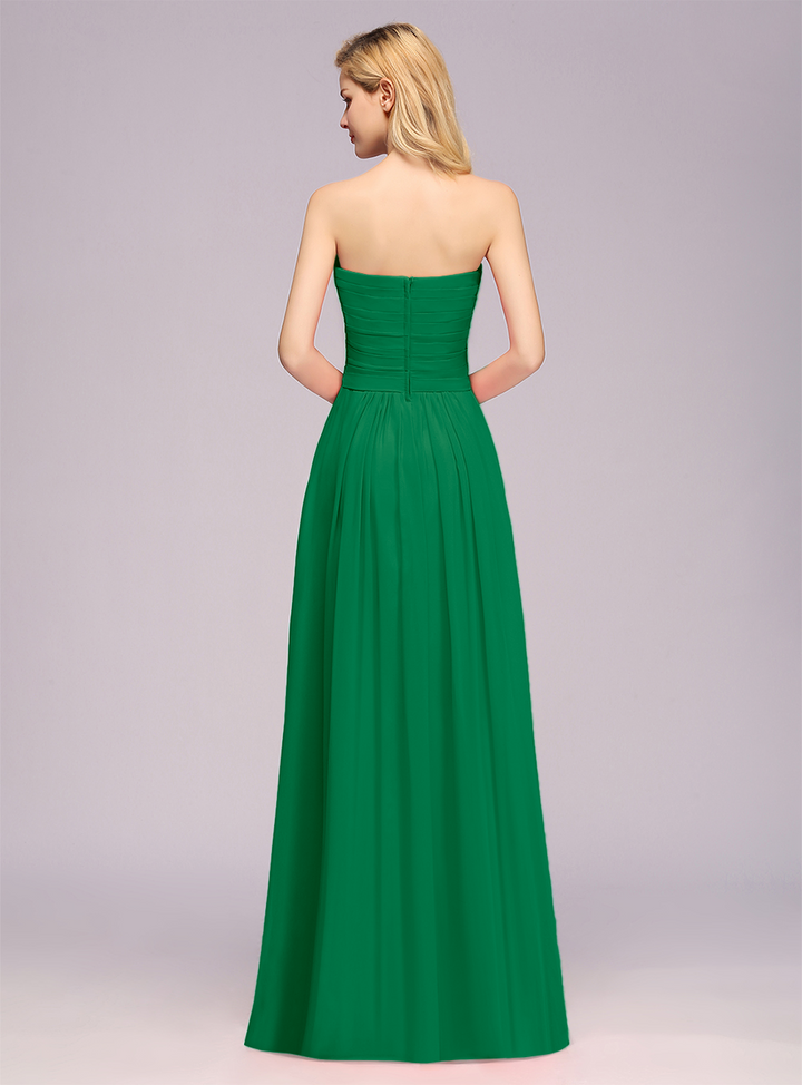 A-Line Sweetheart Sleeveless Floor-Length Dress-koscy