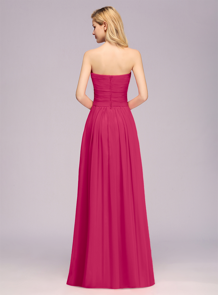 A-Line Sweetheart Sleeveless Floor-Length Dress-koscy