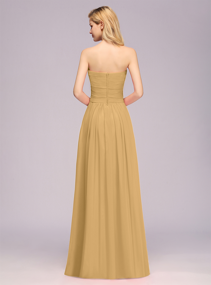 A-Line Sweetheart Sleeveless Floor-Length Dress-koscy