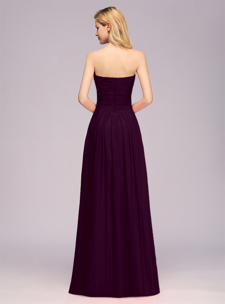 A-Line Sweetheart Sleeveless Floor-Length Dress-koscy