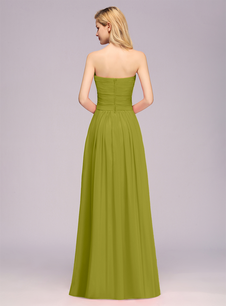 A-Line Sweetheart Sleeveless Floor-Length Dress-koscy