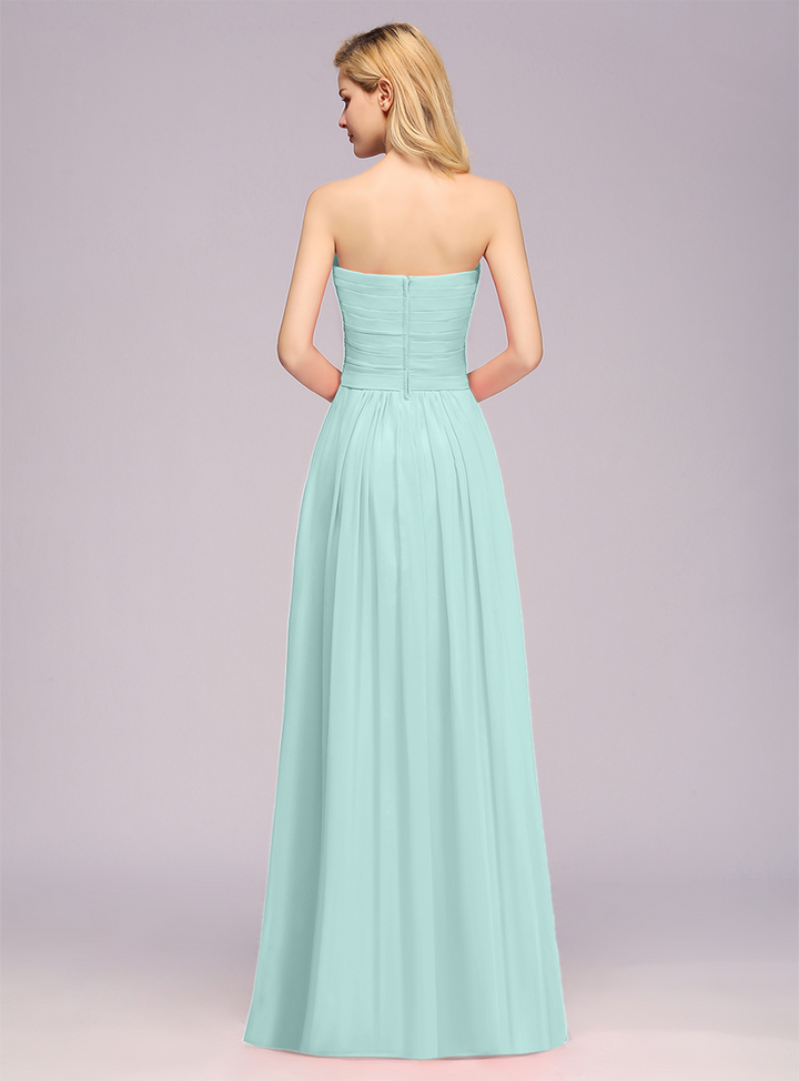 A-Line Sweetheart Sleeveless Floor-Length Dress-koscy