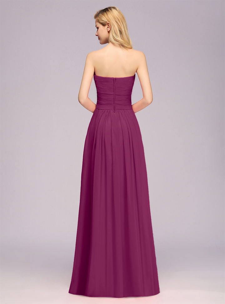 A-Line Sweetheart Sleeveless Floor-Length Dress-koscy