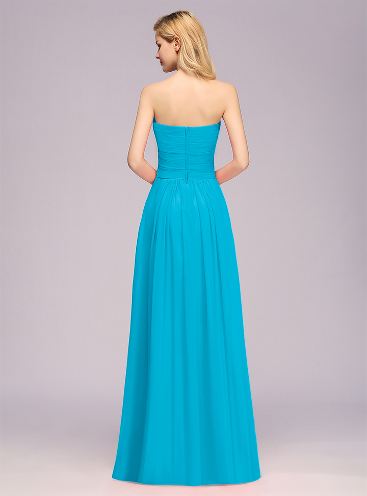 A-Line Sweetheart Sleeveless Floor-Length Dress-koscy