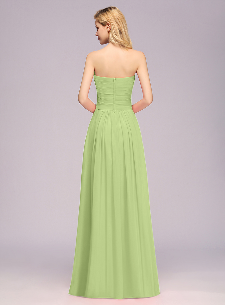 A-Line Sweetheart Sleeveless Floor-Length Dress-koscy