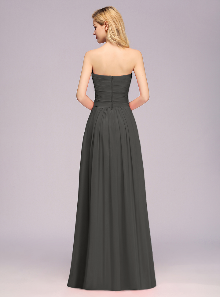 A-Line Sweetheart Sleeveless Floor-Length Dress-koscy