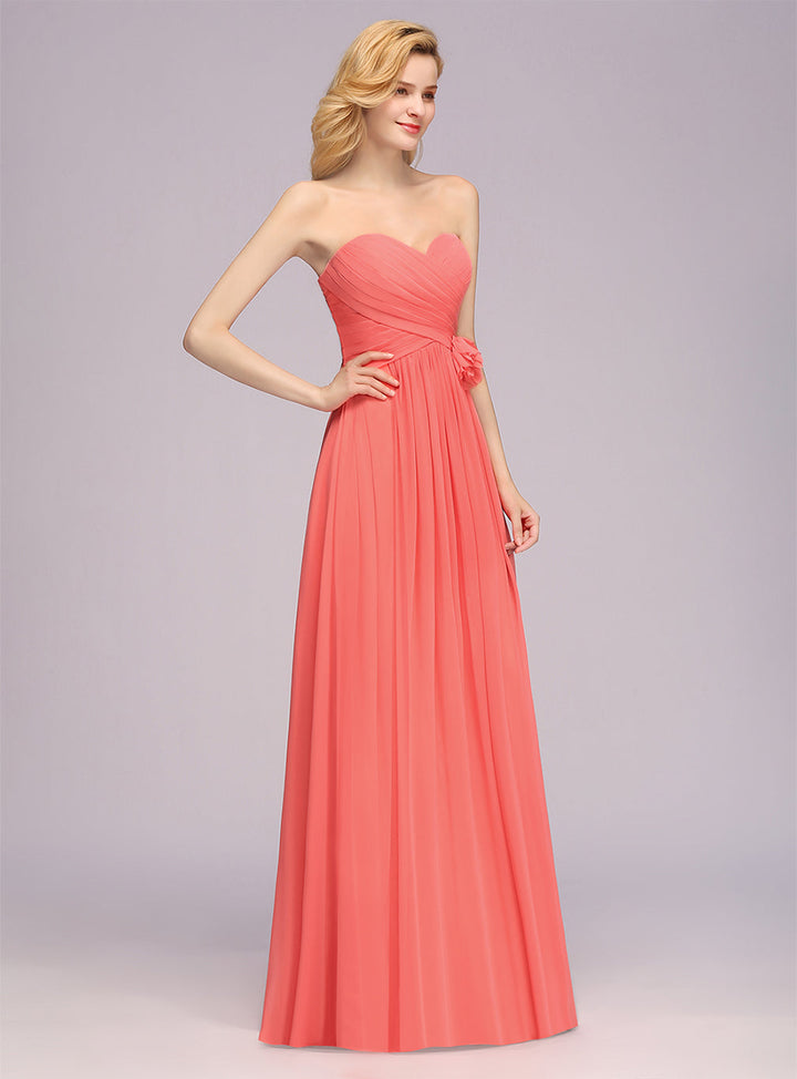 A-Line Sweetheart Sleeveless Floor-Length Dress-koscy