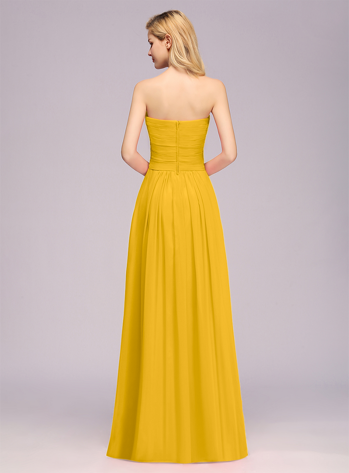 A-Line Sweetheart Sleeveless Floor-Length Dress-koscy