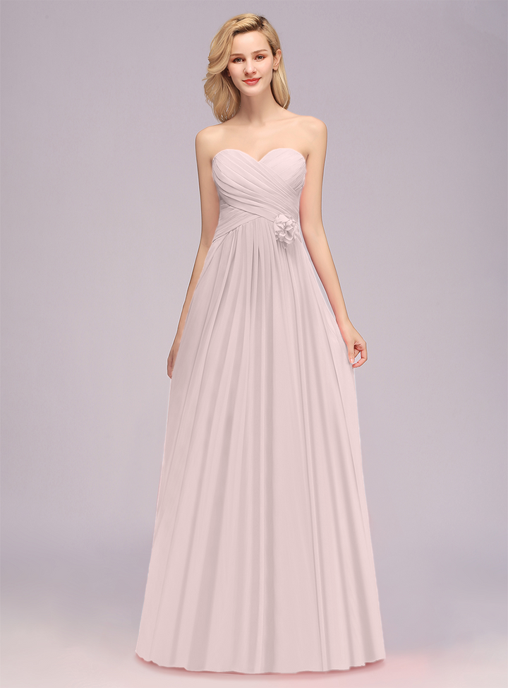 A-Line Sweetheart Sleeveless Floor-Length Dress-koscy