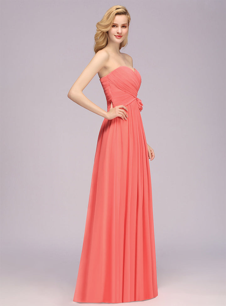 A-Line Sweetheart Sleeveless Floor-Length Dress-koscy