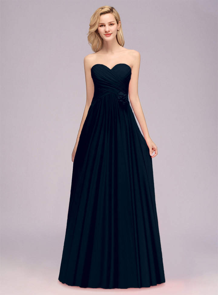 A-Line Sweetheart Sleeveless Floor-Length Dress-koscy