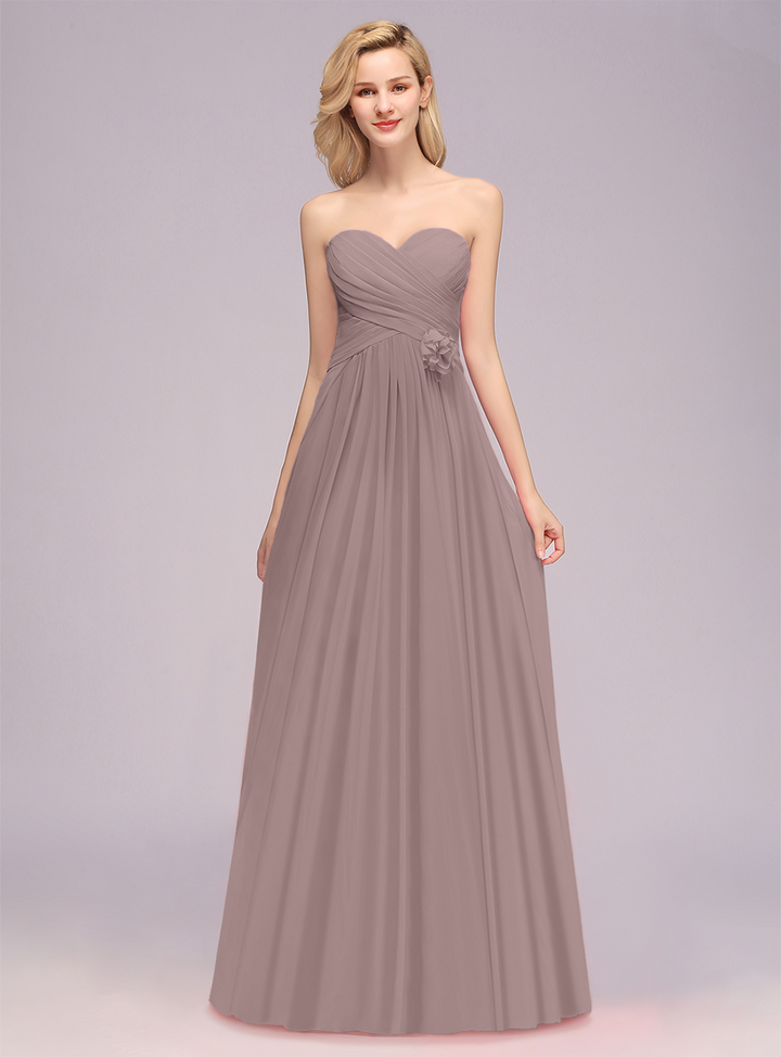 A-Line Sweetheart Sleeveless Floor-Length Dress-koscy