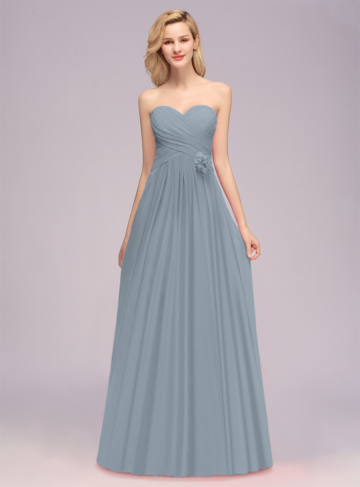 A-Line Sweetheart Sleeveless Floor-Length Dress-koscy