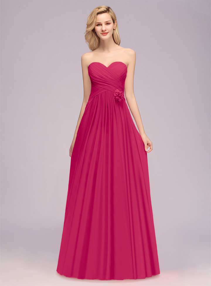 A-Line Sweetheart Sleeveless Floor-Length Dress-koscy