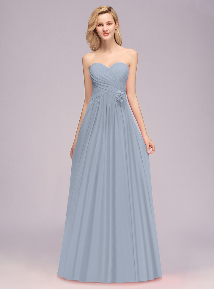 A-Line Sweetheart Sleeveless Floor-Length Dress-koscy