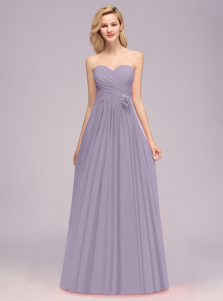 A-Line Sweetheart Sleeveless Floor-Length Dress-koscy