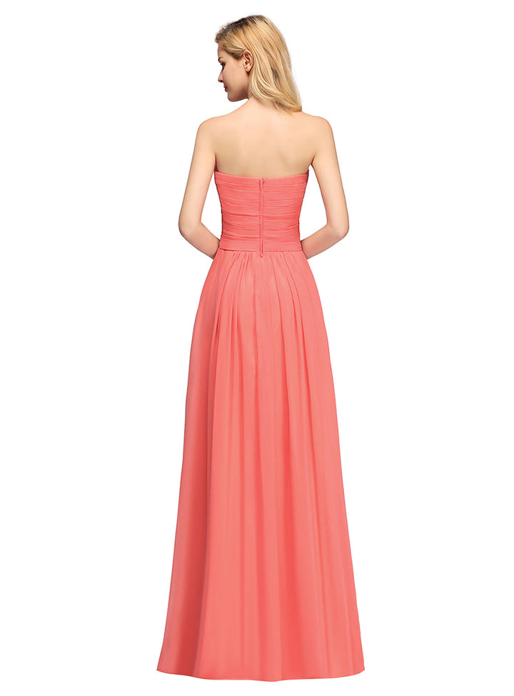 A-Line Sweetheart Sleeveless Floor-Length Dress-koscy