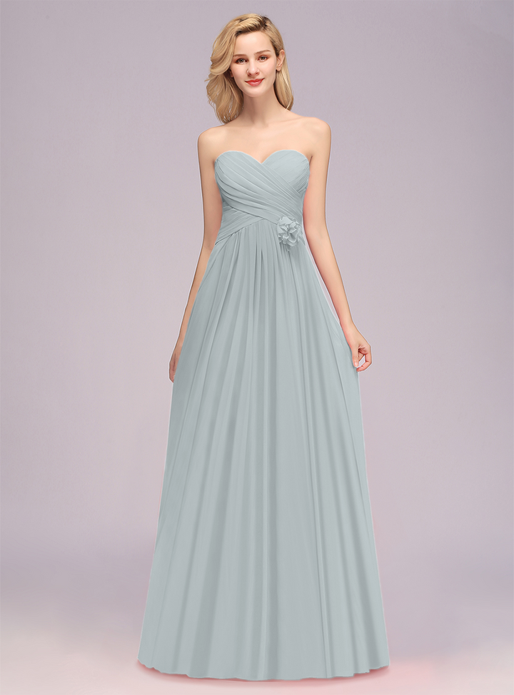 A-Line Sweetheart Sleeveless Floor-Length Dress-koscy