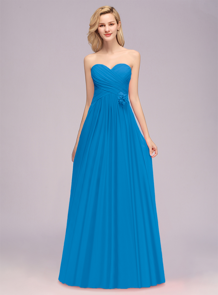 A-Line Sweetheart Sleeveless Floor-Length Dress-koscy