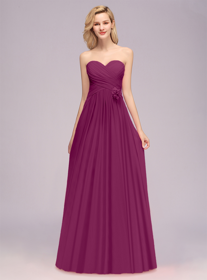 A-Line Sweetheart Sleeveless Floor-Length Dress-koscy