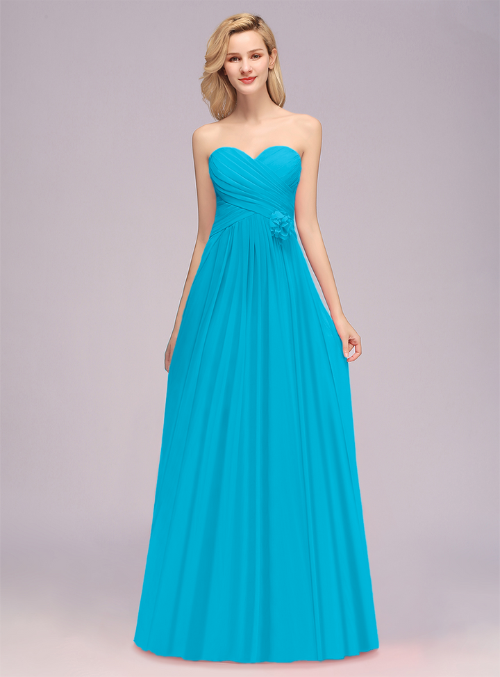 A-Line Sweetheart Sleeveless Floor-Length Dress-koscy