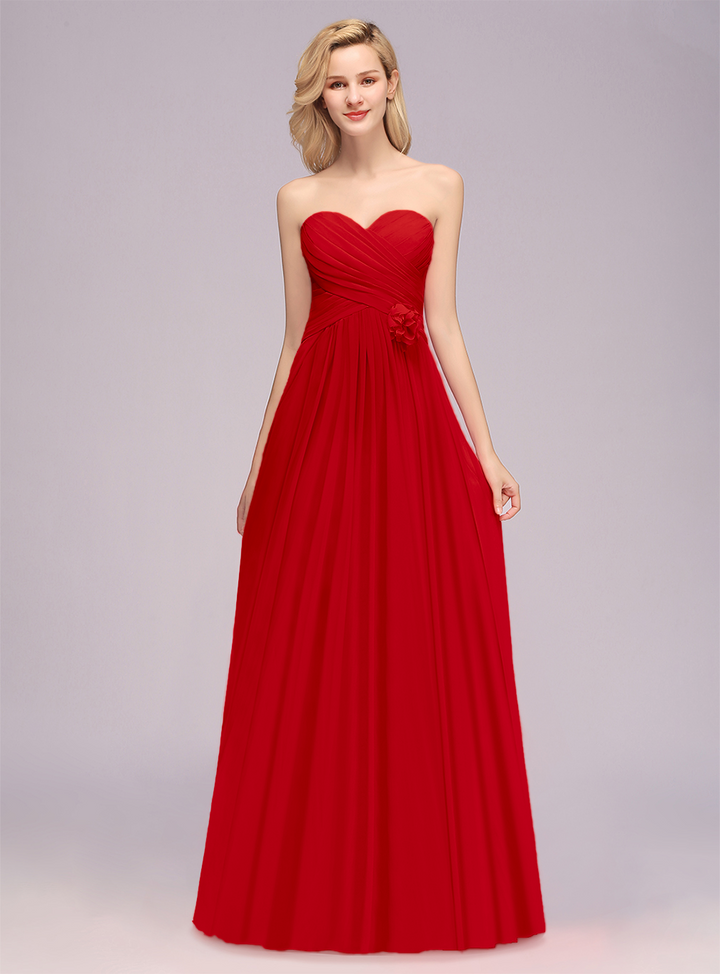 A-Line Sweetheart Sleeveless Floor-Length Dress-koscy