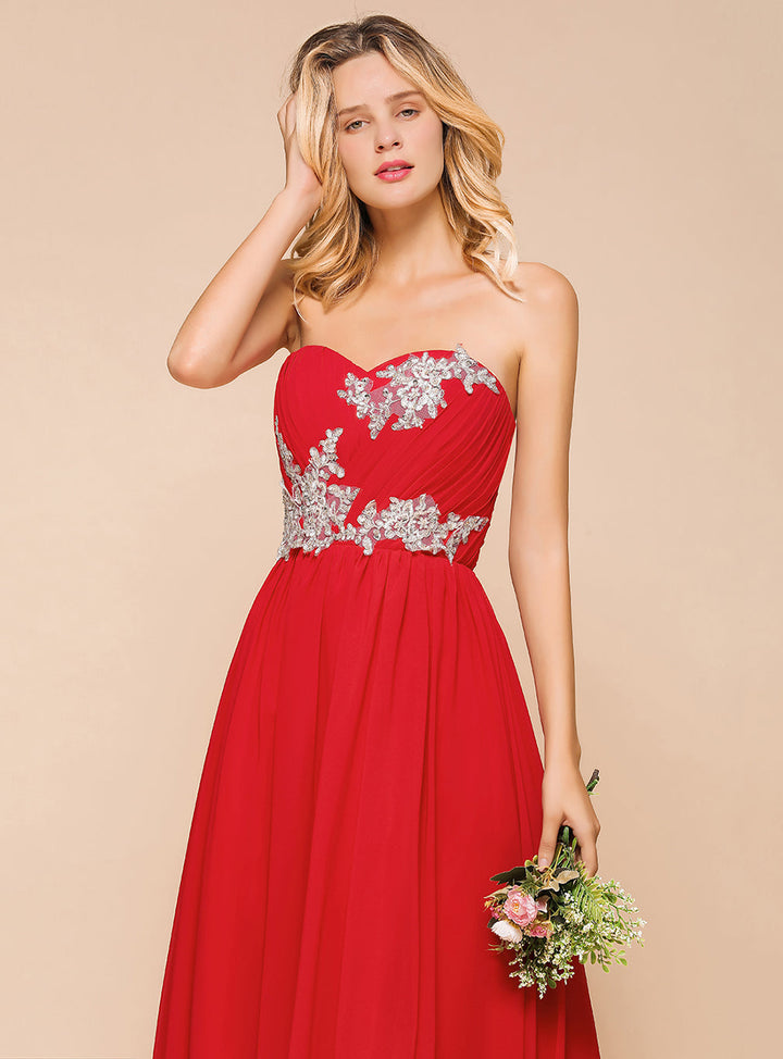 A-Line Sweetheart Sleeveless Floor-Length Dress-koscy