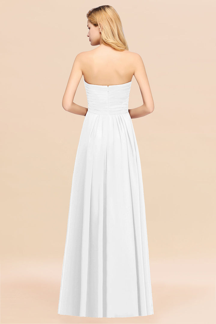 A-line Sweetheart Strapless Chiffon Floor-Length Dress-koscy