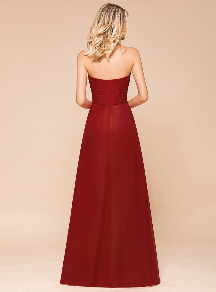 A-Line Sweetheart Strapless Floor-Length Dress-koscy