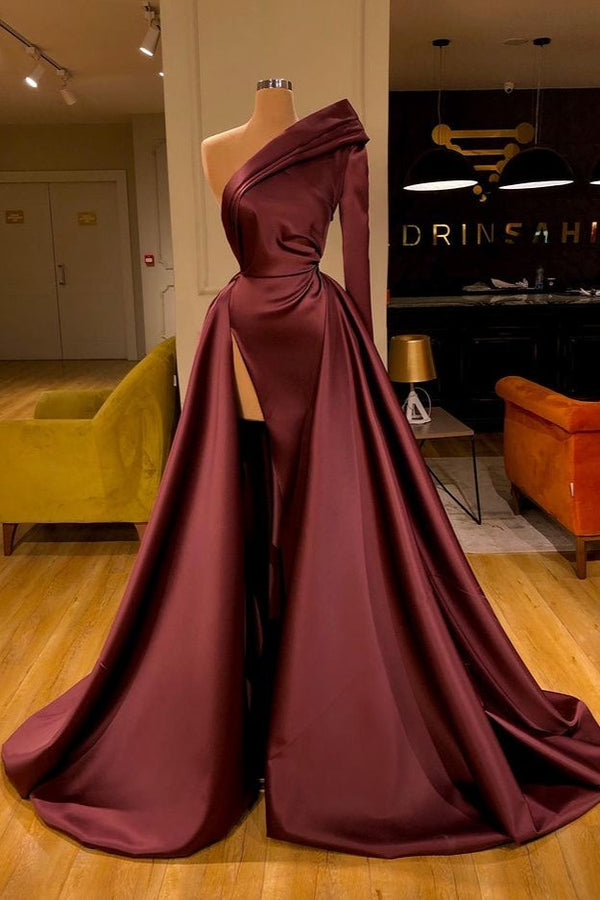 One Shoulder Long Sleeves Prom Dress Split Overskirt



Elegant One Shoulder Prom Dress with Overskirt and Long Sleeves