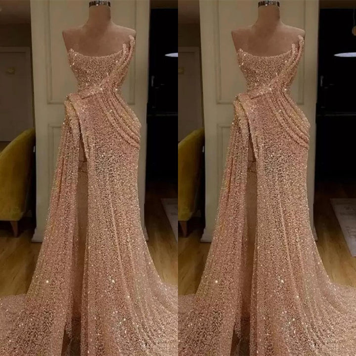 Mermaid Long Prom Dress with Sequins and Split
