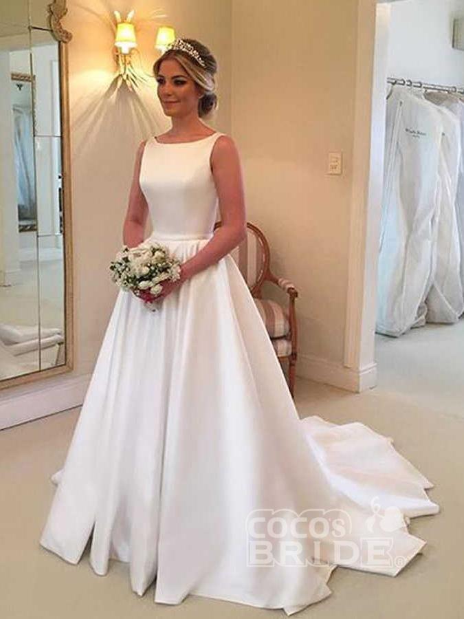 Bmbride Affordable Sleeveless A Line Wedding Dress