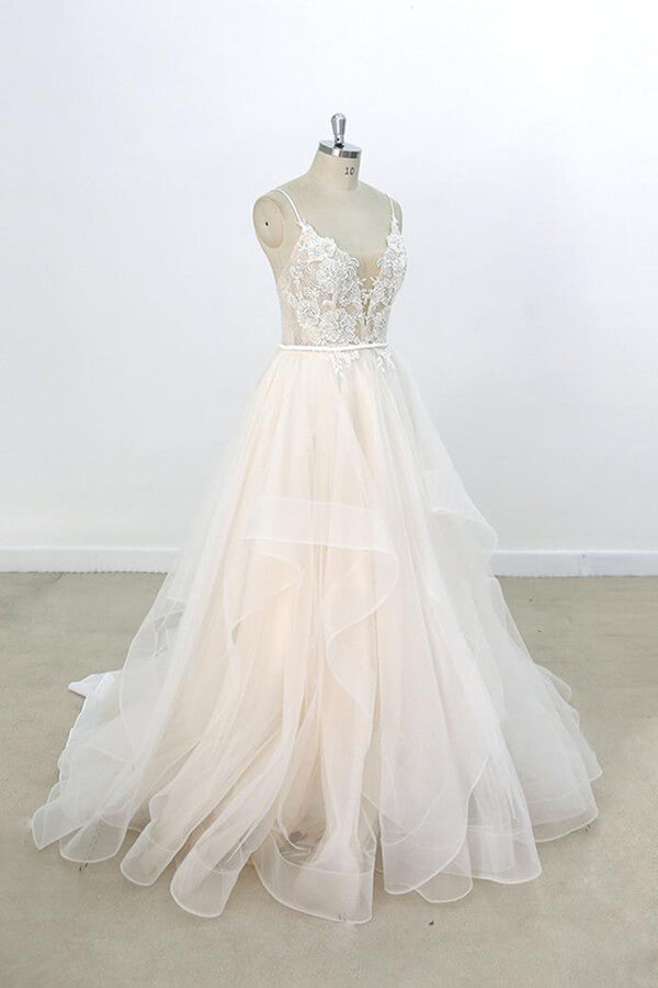 Bmbride Eye-catching Appliques Tulle A-line Bridal Gown