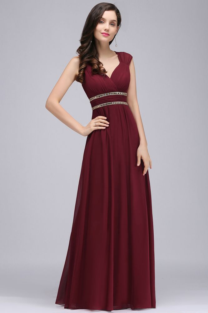 MISSHOW offers gorgeous White,Ivory,Burgundy,Grape,Sky Blue,Royal Blue,Dark Navy,Black V-neck party dresses with delicately handmade Ruched in size 0-26W. Shop Floor-length prom dresses at affordable prices.