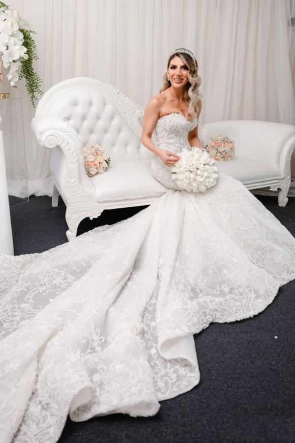 Bmbride Sweetheart Backless Lace Mermaid Wedding Dress