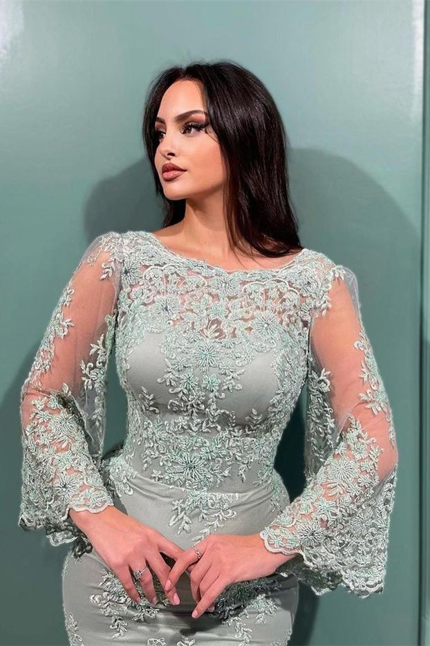 Mermaid Evening Dress with Lace Appliques