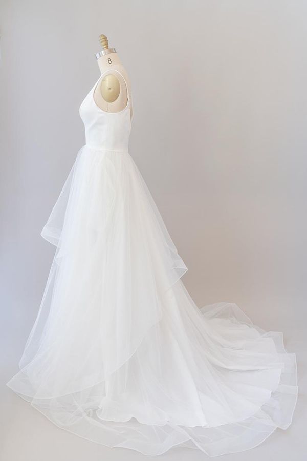 Bmbride Gorgeous V-neck Tulle A-line Bridal Gown