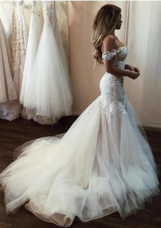 Bmbride Off-the-Shoulder Mermaid Wedding Dresses