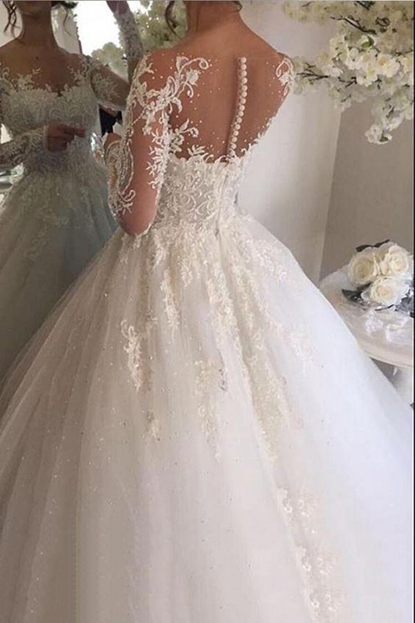 Bmbride Gorgeous White Wedding Dresses with Sleeves