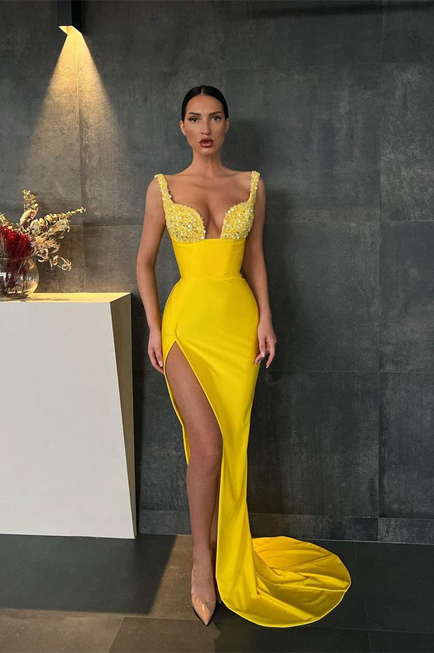 Yellow Sequins Straps Mermaid Prom Dress With Slit


Yellow Sequins Mermaid Prom Dress With Slit