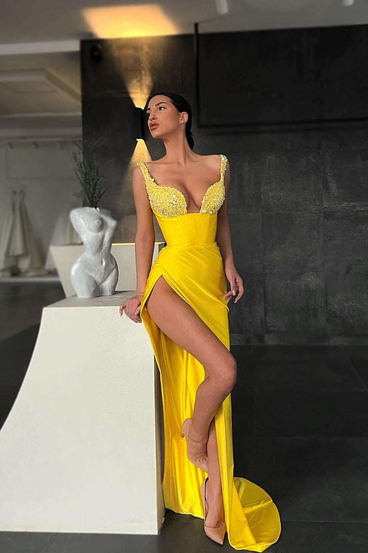 Yellow Sequins Straps Mermaid Prom Dress With Slit


Yellow Sequins Mermaid Prom Dress With Slit