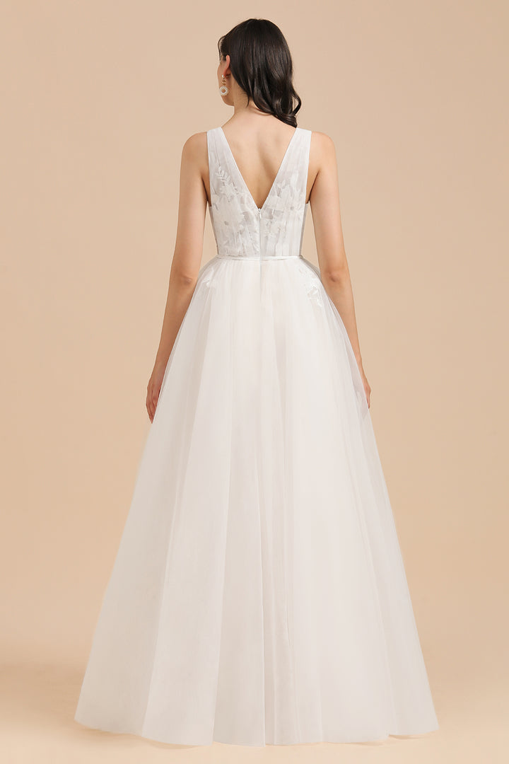 Bmbride Illusion Lace Tulle A-line Wedding Dress