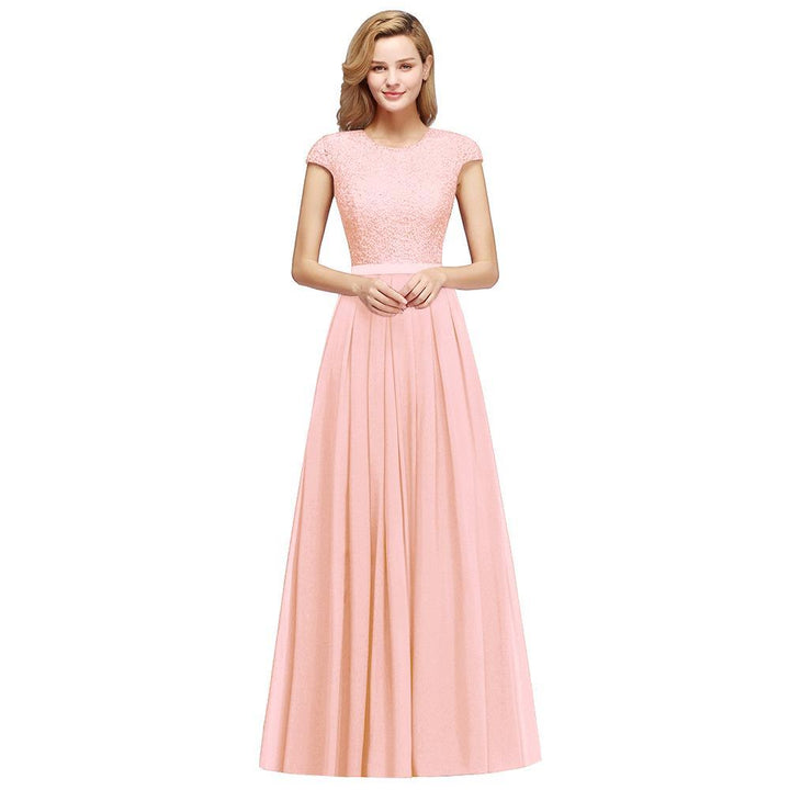 MISSHOW offers Elegant Cap Sleeves ALine Evening Swing Dress Navy Blue Long Party Dress at a good price from Nude pink,Candy Pink,Burgundy,Grape,Royal Blue,Dark Navy,Dusty Blue, to A-line  them. Stunning yet affordable Short Sleeves Prom Dresses,Evening Dresses,Homecoming Dresses,Bridesmaid Dresses,Quinceanera dresses.