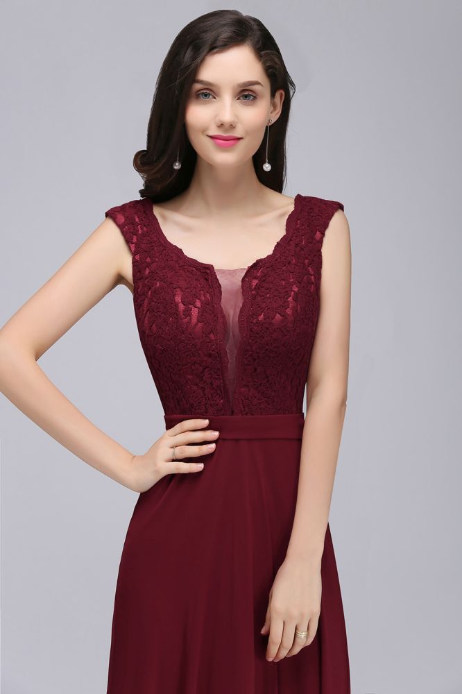 MISSHOW offers gorgeous Dusty Rose,Burgundy,Regency,Royal Blue,Dark Navy,Black Scoop party dresses with delicately handmade Lace in size 0-26W. Shop Floor-length prom dresses at affordable prices.