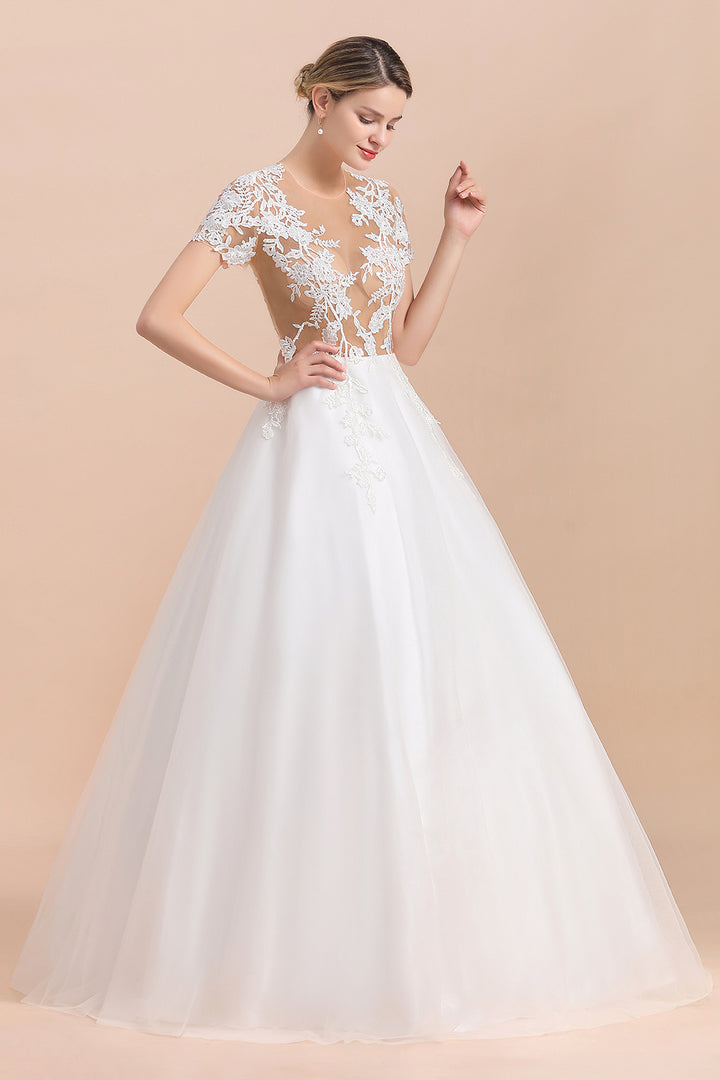 Bmbride Elegant Lace Tulle A-line Wedding Dress